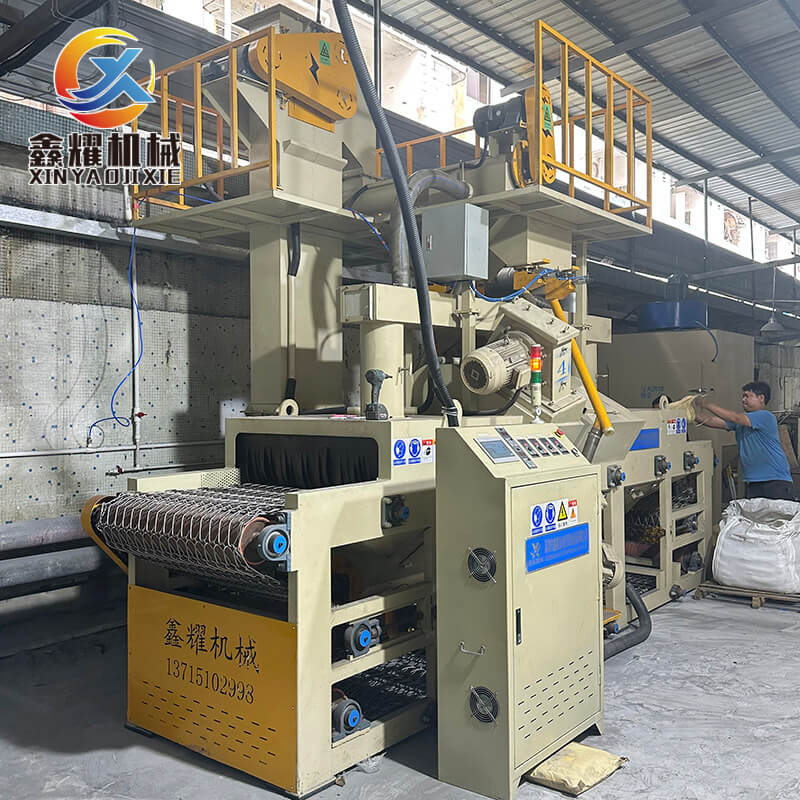 拋丸機(jī)廠家鋼網(wǎng)通過(guò)式拋丸機(jī)案例